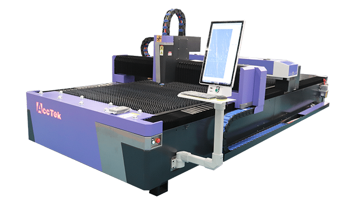Renderizações de máquina de corte a laser de pórtico duplo CO2 e fibra