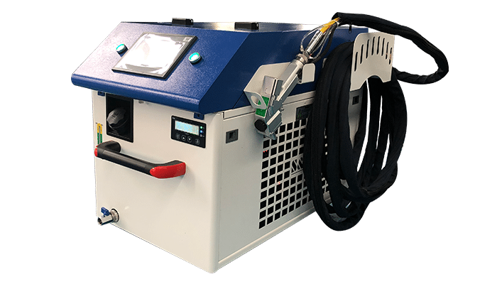 Renderizações de máquinas de solda a laser de fibra portáteis